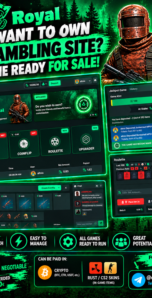 Rust in-game (STEAM) item Gambling Site Ready to Launch - Rustyroyal.com